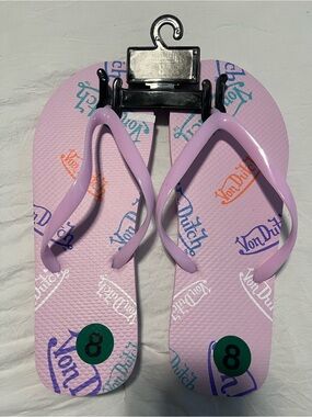 Von Dutch Lavender Multicolor Logo Flip Flops